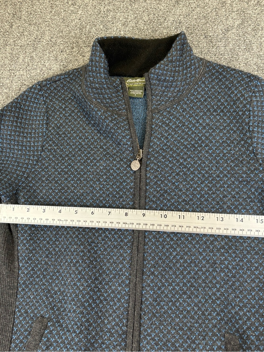 Eddie Bauer women’s small zip up jacket 100% merino wool zippered pockets - Picture 6 of 8